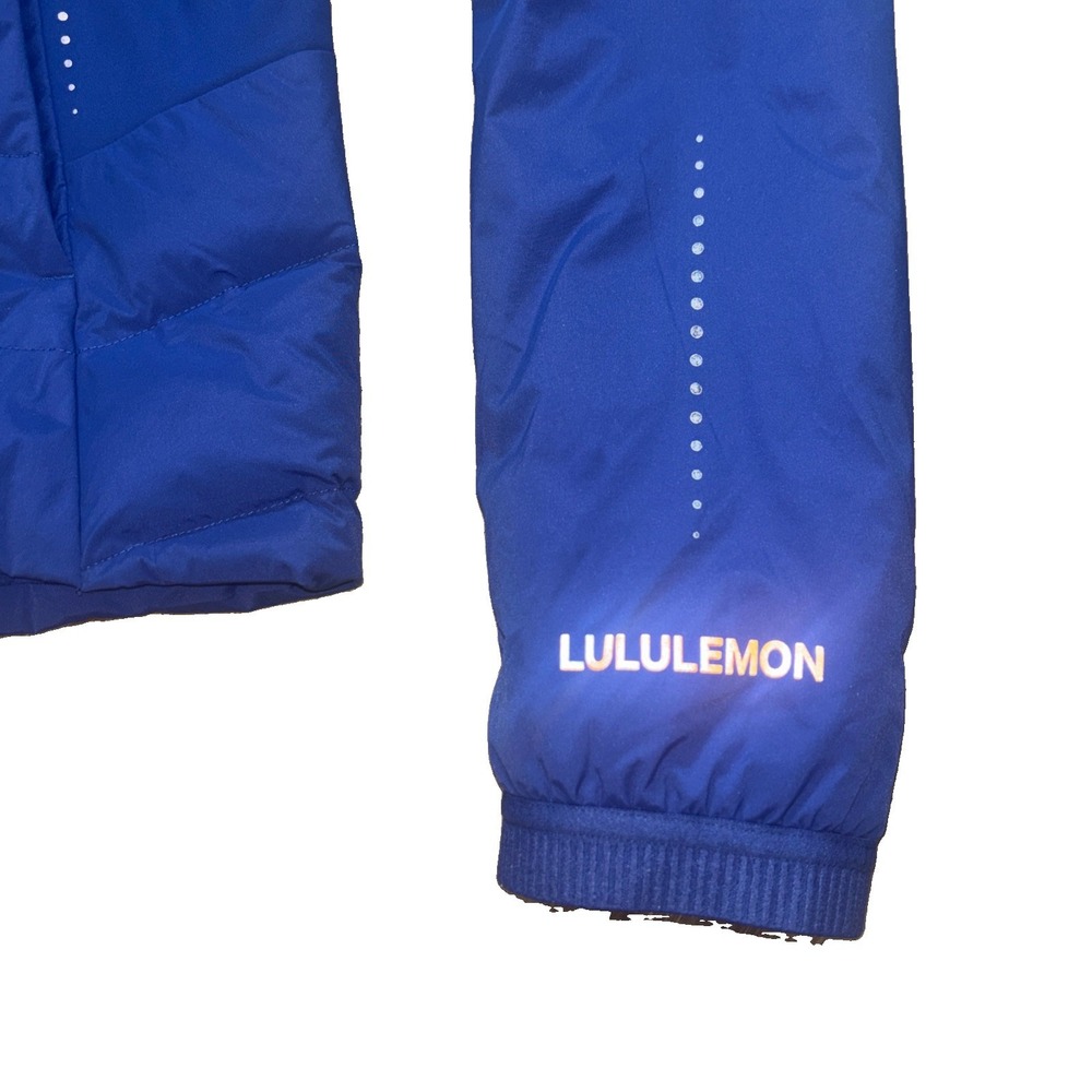Lululemon Down For It All Jacket Size 14 Large Blue Coat Jacket Athletic Gym - Picture 5 of 11